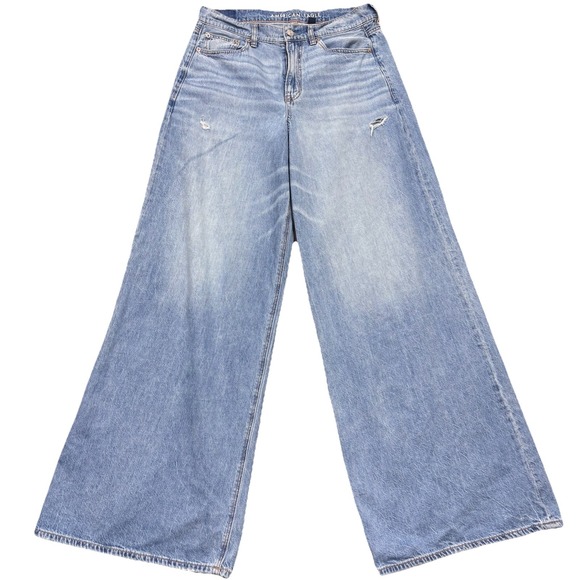 American Eagle Outfitters Denim - American Eagle Jeans Womens 6 Long Super High Rise Ultra Wide Leg Distressed Y2K